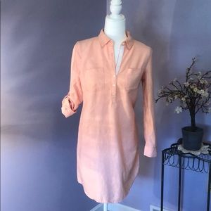 Peach collared shift dress